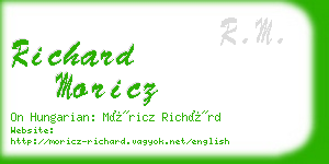 richard moricz business card