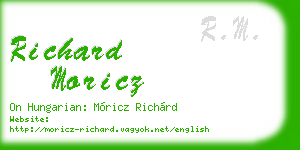 richard moricz business card